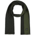 CALVIN KLEIN Men's Thick Wool Blend Side Stripe Scarf Green/ Charcoal ONE SIZE